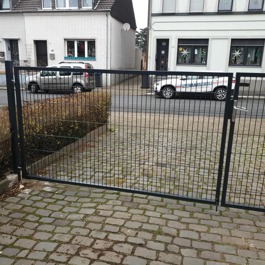 double gate with pedestrian access