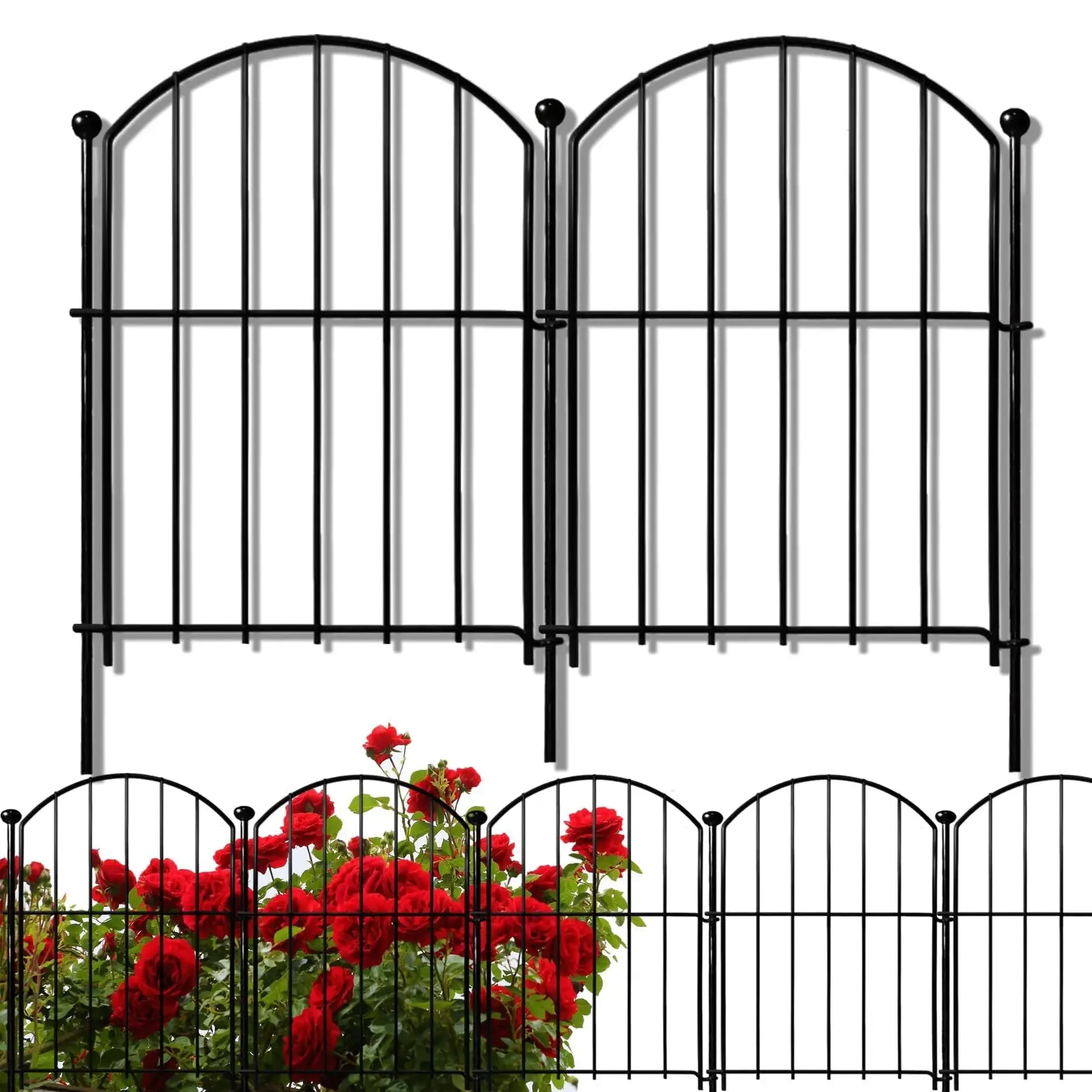Outdoor Decor Metal Arched Flower Bed Edging Ornamental Wire Border Panel Fencing for Yard Patio