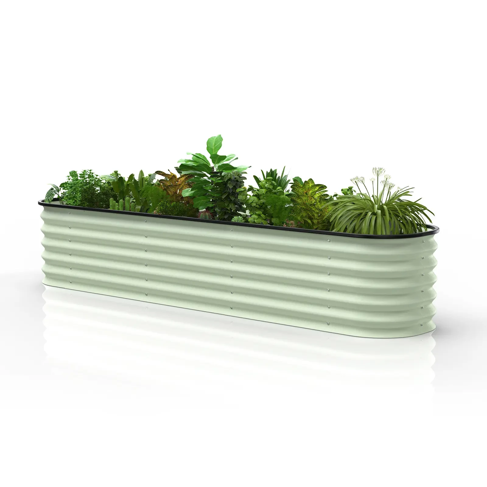 Garden Bed Kits Galvanized Raised Bed Planter Box Outdoor for Vegetables Flowers Herbs